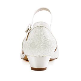 ElegantPark-HC1620-Femme-Escarpins-Dendelle-Bride-cheville-Ferm-Toe-Talon-Bas-Chaussures-de-Marie-Mariage-0-3