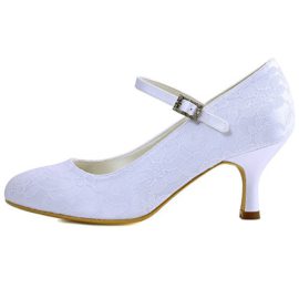 Elegantpark-EP1085-Bout-Ferme-Dentelle-Satin-Bride-Boucle-Talon-Pumps-Femme-Chaussures-de-Mariage-Mariee-Ceremonie-0-0