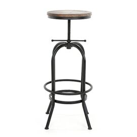 IKAYAA Tabouret de Bar Industriel en Pin et Métal Hauteur Réglable Chaise de Petit Déjeuner IKAYAA Tabouret de Bar Industriel en Pin et Métal Hauteur Réglable Chaise de Petit Déjeuner 3