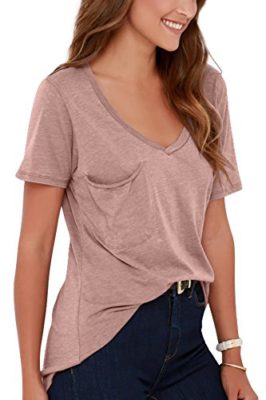 JL&LJ T-Shirt Femme Manche Courte Casual Eté Tops Col V Hauts Tee Shirt Femme JL&LJ T-Shirt Femme Manche Courte Casual Eté Tops Col V Hauts Tee Shirt Femme 4