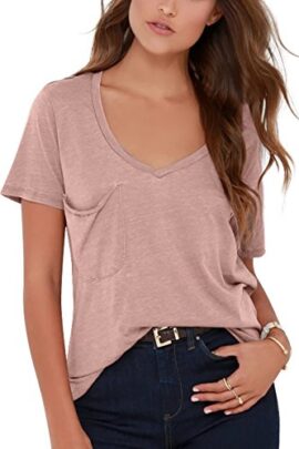 JL&LJ T-Shirt Femme Manche Courte Casual Eté Tops Col V Hauts Tee Shirt Femme JL&LJ T-Shirt Femme Manche Courte Casual Eté Tops Col V Hauts Tee Shirt Femme