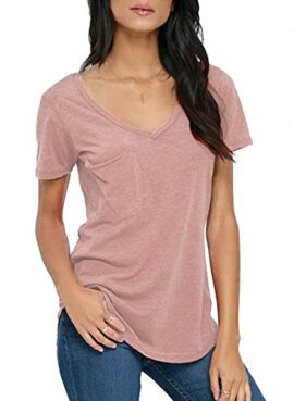 JL&LJ T-Shirt Femme Manche Courte Casual Eté Tops Col V Hauts Tee Shirt Femme JL&LJ T-Shirt Femme Manche Courte Casual Eté Tops Col V Hauts Tee Shirt Femme 6