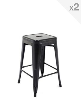 KAYELLES Tabouret de Bar Industriel Clyde 61cm – Lot de 2 Tabourets de Bar métal KAYELLES Tabouret de Bar Industriel Clyde 61cm – Lot de 2 Tabourets de Bar métal 3