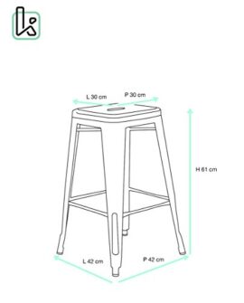 KAYELLES Tabouret de Bar Industriel Clyde 61cm – Lot de 2 Tabourets de Bar métal KAYELLES Tabouret de Bar Industriel Clyde 61cm – Lot de 2 Tabourets de Bar métal 5