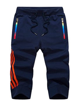 Manluodanni-Homme-Pantalon-Court-Dcontract-Short-et-Bermuda-Sport-Jogging-Casual-Slim-Fit-Multi-Poches-0