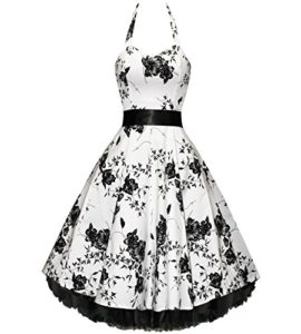 Pretty Kitty Fashion – Robe – Blanc et fleurs Noir Pretty Kitty Fashion – Robe – Blanc et fleurs Noir 2