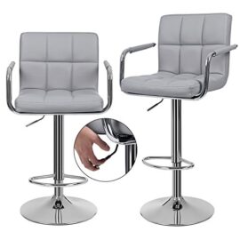 Songmics Lot DE 2 Tabourets de Bar Haut Chaise de Bar PU Chrome Hauteur Réglable Grande Base Φ 41 cm LJB93G Songmics Lot DE 2 Tabourets de Bar Haut Chaise de Bar PU Chrome Hauteur Réglable Grande Base Φ 41 cm LJB93G 4