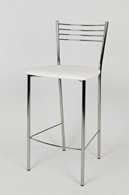 Tabouret de cuisine – tabouret de bar, avec structure en acier, assise en cuir artificiel, coleur blanc. Tabouret modèle Elena by Tommychairs – lignes modernes et du design – restaurant, bar, salle à manger, cuisine Tabouret de cuisine – tabouret de bar, avec structure en acier, assise en cuir artificiel, coleur blanc. Tabouret modèle Elena by Tommychairs – lignes modernes et du design – restaurant, bar, salle à manger, cuisine 3