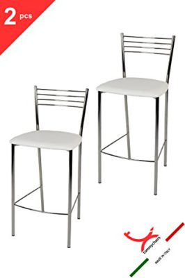 Tabouret de cuisine – tabouret de bar, avec structure en acier, assise en cuir artificiel, coleur blanc. Tabouret modèle Elena by Tommychairs – lignes modernes et du design – restaurant, bar, salle à manger, cuisine Tabouret de cuisine – tabouret de bar, avec structure en acier, assise en cuir artificiel, coleur blanc. Tabouret modèle Elena by Tommychairs – lignes modernes et du design – restaurant, bar, salle à manger, cuisine 2