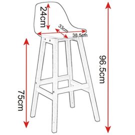 WOLTU 883 Lot DE 2 Tabouret de Bar en Plastique Assise et Bois Pied,Tabouret de Cuisine Chargement maximale 100kg WOLTU 883 Lot DE 2 Tabouret de Bar en Plastique Assise et Bois Pied,Tabouret de Cuisine Chargement maximale 100kg 4