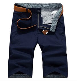 WSLCN-Homme-Bermuda-Chino-Pantacourt-Coton-Shorts-Couleur-Divers-sans-Ceinture-0