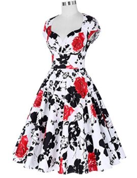 Yafex Belle Poque® Femme Rockabilly Robe Rétro Vintage Audrey à Col V Sans Manche Yafex Belle Poque® Femme Rockabilly Robe Rétro Vintage Audrey à Col V Sans Manche 6