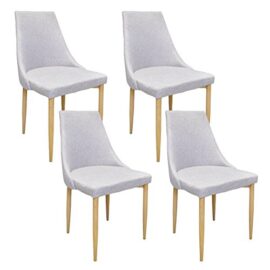 Chaises En Tissu Avec Pieds En Métal Salle à Manger 47.5×46.5xH85cm Chaises En Tissu Avec Pieds En Métal Salle à Manger 47.5×46.5xH85cm