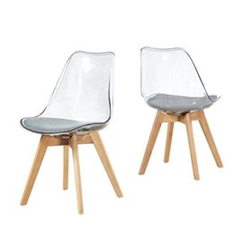 DORAFAIR-Lot-de-Chaise-Scandinave-Chaise–Manger-Rtro-Classique-avec-Assise-rembourre-et-Pieds-en-Bois-de-htre-Massif-GrisBlanc-Noir-0-0