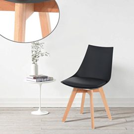 H.J WeDoo Lot DE 2 Rétro Chaise Salle à Manger Design scandinave, Chaises de Cuisine Rembourrée Chaise avec Pieds en Bois et Assise en PU, Blanc H.J WeDoo Lot DE 2 Rétro Chaise Salle à Manger Design scandinave, Chaises de Cuisine Rembourrée Chaise avec Pieds en Bois et Assise en PU, Blanc 6