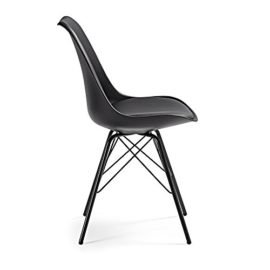 Kavehome Chaise Ralf avec pieds en acier, noir Kavehome Chaise Ralf avec pieds en acier, noir 3