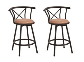 Lot de 2 Tabourets de Bar Style industriel vintage Chaises de Bar Haute avec repose-pieds Design avec Assise Pivotante Brun Tabouret de barres avec dossier Antique pivotant Cadre en métal Cuisine Chaise de salle à manger Mousse Rembourrée Lot de 2 Tabourets de Bar Style industriel vintage Chaises de Bar Haute avec repose-pieds Design avec Assise Pivotante Brun Tabouret de barres avec dossier Antique pivotant Cadre en métal Cuisine Chaise de salle à manger Mousse Rembourrée