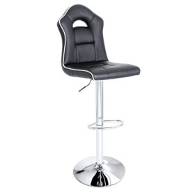 SONGMICS Tabouret de Bar Haut PU Chrome Hauteur Réglable Grande Base Φ 41 cm Noir LJB63B SONGMICS Tabouret de Bar Haut PU Chrome Hauteur Réglable Grande Base Φ 41 cm Noir LJB63B 2