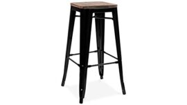 Tabouret de bar design industriel HARLEM (lot de 2) noir Tabouret de bar design industriel HARLEM (lot de 2) noir 4