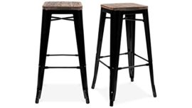 Tabouret de bar design industriel HARLEM (lot de 2) noir Tabouret de bar design industriel HARLEM (lot de 2) noir 2