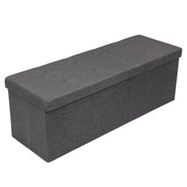 Amoiu Taille Extra Grande 110cm Ottoman de Rangement Pliable Coffre Cube de Repose-Pieds Tabouret de Café Banc d’Éponge Confortable, Tissu Lin, Gris Amoiu Taille Extra Grande 110cm Ottoman de Rangement Pliable Coffre Cube de Repose-Pieds Tabouret de Café Banc d’Éponge Confortable, Tissu Lin, Gris 2