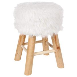 Atmosphera-Tabouret-Blanc-Effet-Fourrure-Instinct-Naturel-0