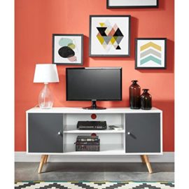 BABETTE-Meuble-TV-116-cm-Blanc-et-gris-fonc-0