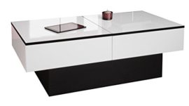 Berlioz Creations Amelie Table Basse, Panneaux de Particules, Blanc Brillant/Noir, 113 x 60 x 40 cm Berlioz Creations Amelie Table Basse, Panneaux de Particules, Blanc Brillant/Noir, 113 x 60 x 40 cm