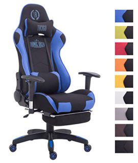 CLP-Fauteuil-de-Bureau-Racing-Gamer-Turbo-Rembourr-Revtement-en-Tissu-Hauteur-Rglable-Accoudoir-Repose-Pied-Chaise-Gaming--roulettes-Dossier-Ajustable-Charge-Max-150-Kg-0