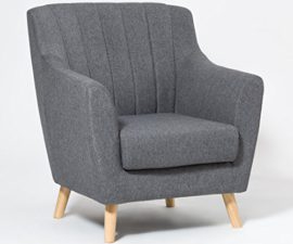 ComptoirXL Fauteuil Design scandinave HARLIG Tissus Gris foncé ComptoirXL Fauteuil Design scandinave HARLIG Tissus Gris foncé