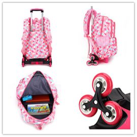 Garon-Fille-Trolley-Bag-Cadeaux-Rentre-Scolaire-Sac–Dos-avec-Roulettes-Cartable-Roulette-Bagages-Voyage-6-Roues-primaire-Sac-a-dos-enfant-0-2