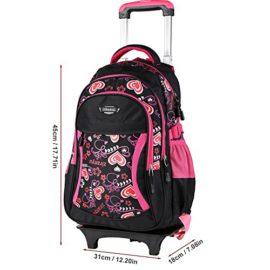 Générique Cartable à Roulette Filles Sac à Dos en Nylon pour Primaire Scolaire l’école étudient camping Générique Cartable à Roulette Filles Sac à Dos en Nylon pour Primaire Scolaire l’école étudient camping 3