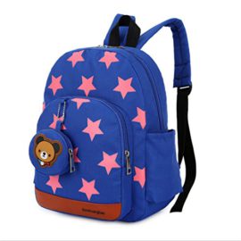 Gwell Sac à Dos Enfant Sac Maternelle Fille Garçons Motif étoile avec Pendentif Ours Gwell Sac à Dos Enfant Sac Maternelle Fille Garçons Motif étoile avec Pendentif Ours