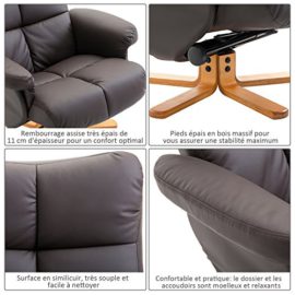 Homcom Fauteuil Relax inclinable Style Contemporain Repose-Pieds Coffre Rangement Simili Cuir Acier Bois Chocolat 59 Homcom Fauteuil Relax inclinable Style Contemporain Repose-Pieds Coffre Rangement Simili Cuir Acier Bois Chocolat 59 6