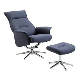 Homcom Fauteuil Relax inclinable pivotant avec Repose-Pied Design Contemporain Tissu Bleu chiné Acier chromé 08 Homcom Fauteuil Relax inclinable pivotant avec Repose-Pied Design Contemporain Tissu Bleu chiné Acier chromé 08 3