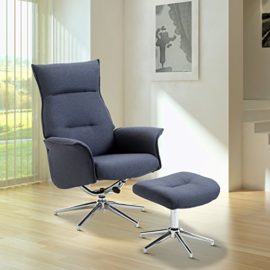 Homcom Fauteuil Relax inclinable pivotant avec Repose-Pied Design Contemporain Tissu Bleu chiné Acier chromé 08 Homcom Fauteuil Relax inclinable pivotant avec Repose-Pied Design Contemporain Tissu Bleu chiné Acier chromé 08 4