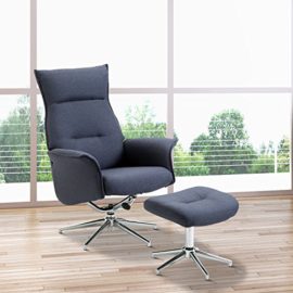 Homcom Fauteuil Relax inclinable pivotant avec Repose-Pied Design Contemporain Tissu Bleu chiné Acier chromé 08 Homcom Fauteuil Relax inclinable pivotant avec Repose-Pied Design Contemporain Tissu Bleu chiné Acier chromé 08 5