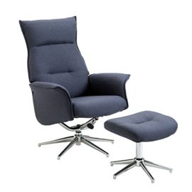 Homcom Fauteuil Relax inclinable pivotant avec Repose-Pied Design Contemporain Tissu Bleu chiné Acier chromé 08 Homcom Fauteuil Relax inclinable pivotant avec Repose-Pied Design Contemporain Tissu Bleu chiné Acier chromé 08 2