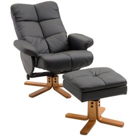 Homcom Fauteuil relax inclinable style contemporain repose-pieds coffre rangement simili cuir acier bois noir 59BK Homcom Fauteuil relax inclinable style contemporain repose-pieds coffre rangement simili cuir acier bois noir 59BK 2