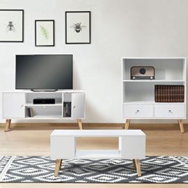 IDMarket – Meuble TV EFFIE scandinave bois blanc IDMarket – Meuble TV EFFIE scandinave bois blanc 5