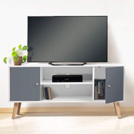 IDMarket-Meuble-TV-EFFIE-scandinave-bois-blanc-et-gris-0-0