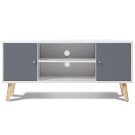 IDMarket-Meuble-TV-EFFIE-scandinave-bois-blanc-et-gris-0