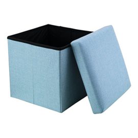 Intirilife–Pouf-et-bote-de-Rangement-en-Tissu-Aspect-Lin-bote-Pliable-dcorative-bote-de-Rangement-Coffret-0-0