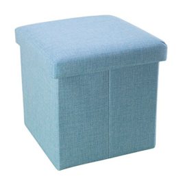 Intirilife – Pouf et boîte de Rangement en Tissu Aspect Lin boîte Pliable décorative boîte de Rangement Coffret Intirilife – Pouf et boîte de Rangement en Tissu Aspect Lin boîte Pliable décorative boîte de Rangement Coffret