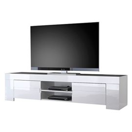 LC spa Meuble TV avec EOS Grande avec 2 Portes, Blanc Brillant 190 x 45 x 50 cm LC spa Meuble TV avec EOS Grande avec 2 Portes, Blanc Brillant 190 x 45 x 50 cm