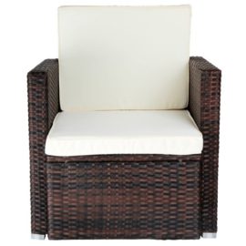 Miadomodo – Fauteuil en résine tressée – avec coussins – 65 x 65 x 74,5 cm (l x P x H) – DIVERSES COULEURS AU CHOIX Miadomodo – Fauteuil en résine tressée – avec coussins – 65 x 65 x 74,5 cm (l x P x H) – DIVERSES COULEURS AU CHOIX 4