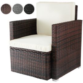 Miadomodo – Fauteuil en résine tressée – avec coussins – 65 x 65 x 74,5 cm (l x P x H) – DIVERSES COULEURS AU CHOIX Miadomodo – Fauteuil en résine tressée – avec coussins – 65 x 65 x 74,5 cm (l x P x H) – DIVERSES COULEURS AU CHOIX 2