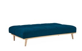 Mobilier Deco Banquette clic clac scandinave Convertible Tissu Bleu Pieds en Bois Mobilier Deco Banquette clic clac scandinave Convertible Tissu Bleu Pieds en Bois 3