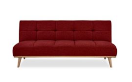 Mobilier Deco Banquette clic clac scandinave Convertible Tissu Rouge Mobilier Deco Banquette clic clac scandinave Convertible Tissu Rouge 4