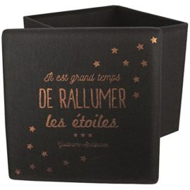 Promobo – Pouf Tabouret Coffre De Rangement Assise Citation Appolinaire Les Etoiles Noir 38x38x38cm Promobo – Pouf Tabouret Coffre De Rangement Assise Citation Appolinaire Les Etoiles Noir 38x38x38cm 2